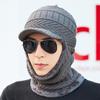 Chapéu Masculino para Outono e Inverno, Quente com Forro de Lã Grossa, Protege as Orelhas, Gorro de Esqui, Máscara para Exterior, Chapéu à Prova de Frio para Ciclismo para Adultos