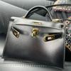 Outlet de fábrica caja Glow Piel de Vaca Segunda Generación Bolso Kelly 19 Cuero Genuino Bolso de Hombro Bolso Mini Versátil