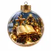 Nuevo producto transfronterizo: bola de cristal, adorno de bola transparente de muñeco de nieve para árbol de Navidad, decoración de ambiente festivo para el hogar