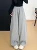 Calça Banana Retro Americana com Rebites para Mulheres, Calça Casual Retilínea Emagrecedora de Cintura Alta para Primavera e Outono com Efeito de Caimento, Calça Jogger Versátil de Perna Larga