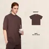 Camiseta de Manga Corta para Hombre Bk de Cuello Alto 275g Algodón Puro Color Sólido Estilo Básico Fresca Holgada para Hombre.