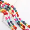 Contas de Rachadura de Formato Irregular Contas Sintéticas de Turquesa Feitas à Mão Pulseira DIY Joias Turquesa com Linha Preta Moldada