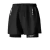 Bañador de Doble Capa Popular Transfronterizo para Deportes, Corte Holgado, Talla Grande, Anti-Vergüenza, para Correr, Fitness, Shorts de Natación para Hombre, Personalizable
