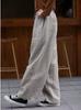 Pantalones casuales de lino para mujer, estilo retro artístico de verano, holgados, adelgazantes, de cáñamo zen, de alta calidad, con pierna ancha 2508