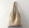 Bolso Tote de Punto Hueco Retro Simple Chic Coreano Bolso de Hombro Bolso Chaleco para Mujer Bolsa de Natación ins