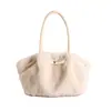 Bolso de mano de felpa para otoño e invierno, bolso de hombro elegante y esponjoso para mujer, nuevo diseño 2026, bolso tote versátil