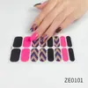 ZE Película de esmalte en gel impermeable estilo europeo y americano sin curado completo en gel, pegatina completa, contraste floreciente, primavera y verano, pegatina para uñas, papel de pegatina para uñas