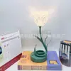 Lámpara de Mesa Estilo Pastoral Francés Transfronteriza Luz de Noche para Mesita de Noche de Dormitorio Flor Decorativa Verde Retro Lámpara de Atmósfera de Gama Alta