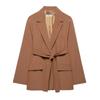 Comercio Exterior Venta al por Mayor Ropa de Mujer Europea y Americana Cinturón Traje Holgado Chaqueta + Pantalones Casuales de Pierna Ancha con Pliegues Traje A36209/10