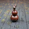 Colgante de Madera de Azufaifo Golpeada por el Rayo, Mango de Calabaza, Accesorios Portátiles, Grifo y Calabaza Integrados, Calabaza Pura Hecha a Mano Finamente Tallada