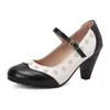 Pedido Extranjero de Amazon Otoño e Invierno 2025 Lolita Suela Gruesa Combinación de Colores Tallas Grandes 40-48 Zapatos con Hebilla de Flor Quemada