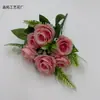 Ramo de Rosas Artificiales con 6 Cabezas, Rosa del Amante, Decoración para Bodas en Casa, Flor Artificial, Adorno de Flor de Seda, Arreglo de Pared de Flores, Arte Floral