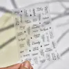 Pegatinas Finas y Flexibles para Uñas, Calcomanías Sencillas para Uñas DIY Estilo Ins, Decoraciones de Arte para Uñas con Letras en Inglés, Uñas Portátiles