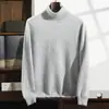 Cuello Alto Cachemir 2026 Otoño e Invierno Nuevo Hombres Liso Engrosado Tejido Camiseta Base Estilo Coreano Manga Larga Suéter de Lana