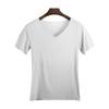Camiseta Ajustada de Media Manga para Hombre Delgada Color Sólido Cómoda Camiseta de Manga Corta sin Marcas para Hombre Cuello en V Grande Base Ropa Interior Ajustada