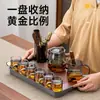 Juego de Té de Vidrio 2026 Modelo Nuevo para Uso en Casa, Tetera de Recepción de Oficina Personal de Gama Alta, Taza de Té Kung Fu, Bandeja de Té