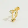 Clip de oreja de tornillo francés DIY accesorios para pendientes sin agujero al por mayor joyería de pasta de cabeza plana Clip de oreja de oro real de 18 quilates