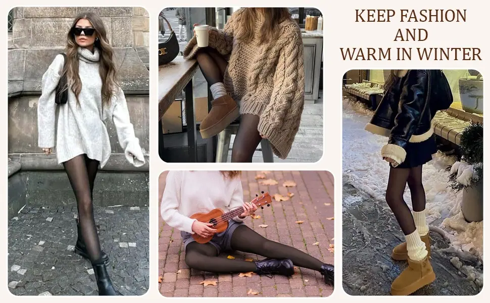 Womens Winter Warm Elastic Leggings