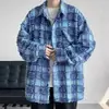 Jaqueta Quadriculada Estilo Americano Solta High Street Inspirada em Chanel para Casais, Camisa Casual Xadrez com Franjas Tendência de Manga Longa