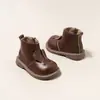 Botas de Piel de Conejo de Caña Alta para Niñas 2025 Primavera y Otoño Nuevo Estilo Botas Martin para Niñas Botas Individuales para Niños Pequeños Botas de Piel Cómodas Versátiles