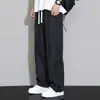 Calças Casuais Masculinas Verão 2025 Novo Estilo Fino Marca da Moda Calças Flare Calças Esportivas de Secagem Rápida Calças Retas Largas