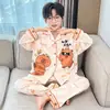 Pijama Infantil, coleção primavera e outono para meninos, pijama de manga longa em algodão penteado, roupa de casa, design de desenho animado para meninos e adolescentes, novo estilo 2026
