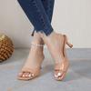 Zapatillas de mujer nuevas talla 42 2024, zapatos de mujer, zapatillas de punta cuadrada con punta de pez, zapatos de moda de tacón medio y fino de 7 cm.