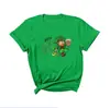St Europeu e Americano de 2024. Camiseta Fashion Dia de São Patrício Manga Curta Verão Estampada Roupa Esportiva