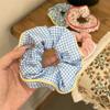 Dulce Liga para el Cabello Scrunchie para Mujeres, Satén de Alta Gama Estilo Coreano Versátil Cuerda para el Cabello, Suave Encaje Lunares Accesorio para el Cabello, Pañuelo Cuadrado para la Cabeza