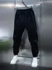 Pantalones Casuales Bordados con Cordón para Hombre, Pantalones Harem Jogger de Corte Ajustado, Nuevos Pantalones Largos Versátiles Engrosados con Forro Polar para Otoño e Invierno