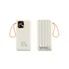 E-commerce Transfronteiriço 22.5W Carregamento Super Rápido 20000mAh Grande Capacidade Power Bank Portátil com Quatro Cabos Embutidos e Display Digital Inteligente