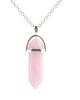 Joyería Transfronteriza Europea y Americana, Collar de Colgante de Columna Hexagonal Corta Moderna y Personalizada, Colgante de Piedra de Cristal de Imitación, Cadena para Clavícula para Mujer