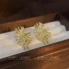 Confissão romântica ~ brincos de fogo de artifício dourados brilhantes femininos de luxo leve temperamento requintado brincos altos outono e inverno novos brincos