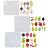 Molde de Cola de Cristal DIY Série de Frutas Cereja Uva Abacaxi Morango Brincos Pingente Chaveiro Molde de Silicone