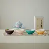 Estilo Nacional Qingji Pastel Pintado a Mano Primavera, Verano, Otoño e Invierno Taza de Té de Cuatro Estaciones Juego de Té Kung Fu Taza de Maestro para el Hogar Taza Individual Taza de Té