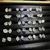 Pendientes de plata de ley s925 con diamantes naturales brillantes en bruto, pendientes originales únicos irregulares de energía de cristal de aceite personalizados