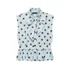 E-commerce Transfronteiriço Estilo Europeu e Americano Moda Feminina ZA AliExpress Mais Vendido Laço Francês Doce Fresco Sem Mangas Camisa Top