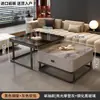 Mesa de Café de Lujo Ligero para Sala de Estar, Estilo Minimalista Moderno para Apartamentos Pequeños, Nuevo Modelo 2026, Mesa de Café Cuadrada de Vidrio Pizarra de Moda