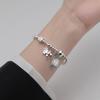 Pulseira de Prata S925 Yintai Nalan Versão Japonesa e Coreana Cavalo de Troia Nota de Banco Retrô Pulseira de Contas Leves Sorriso S4986