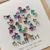Mini Pedrería para Uñas con Forma de Mariposa de Espalda Puntiaguda, Popular Mariposa de Cristal 3D para Decoración de Uñas