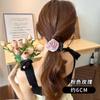 Presilha de Cabelo Camélia Feminina 2024 Nova Alta Qualidade Parte de Trás da Cabeça Flor Rosa Meio Preso Pinça de Cabelo Pinça de Flor Acessório de Cabeça