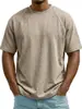 Camiseta de Trabajo de Manga Corta Estilo Europeo y Americano para Hombre 2026 Verano Casual Japonés Top Juventud Simple Moderno Holgado Cuello Redondo