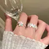 Anillo de Flor de Dopamina Versión Coreana para Mujer, Dulce Diseño de Nicho Ins, Anillo Versátil para Dedo Índice con Apertura Ajustable
