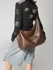 Bolso tote de cuero suave de PU estilo commuting para hombres y mujeres, color sólido, gran capacidad, adecuado para estudiantes universitarios, bolso ligero de hombro y cruzado