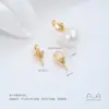 Colgante de Corazón, Estrella de Cinco Puntas, Trébol y Corona Chapado en Oro Blanco de 14K con Circonia Incrustada y Soporte para Pin de Perla Accesorios Hechos a Mano para DIY