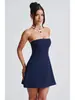 2024 Amazon Exportación Transfronteriza Verano Europeo y Americano Nuevo Falda Corta Moda Tubo Top Cintura Alta Color Sólido Vestido