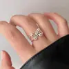 Anillo Liso Estilo Coreano Asimétrico Plata de Ley 925 Anillo Versátil Diseño de Nicho Ins para Mujer Anillo de Combinación No Descolorible
