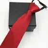 Gravata com Zíper Formal de Negócios Masculina, Gravata Preta Estilo Coreano Preguiçosa com Listras Azuis para Noivo