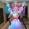 Fabricante 45 cm Vestido de Novia Musical con Luces Sirena Alas de Luz Ángel Muñeca Brillante Juguete Inteligente para Niños