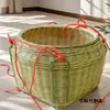 Tejido de bambú cesta de bambú tamiz de bambú perforado cesto para aventar de bambú cesta de almacenamiento de bambú cesta de bambú